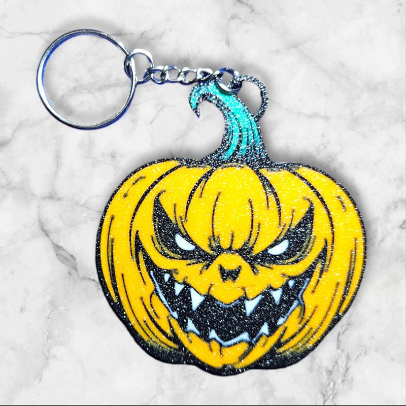 Halloween Jacko Killer Pumpkin Keychain