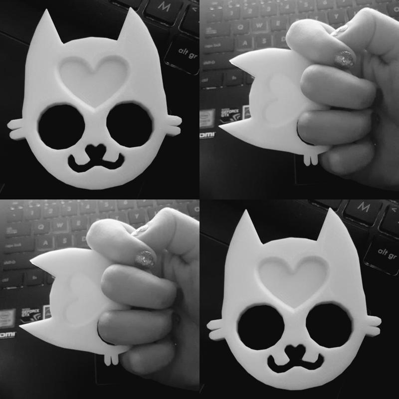 Cute cat knuckle duster keychain | self defense 
