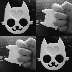 Cute cat knuckle duster keychain | self defense 