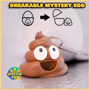 Poop Emoji Keychain in Breakable Mystery Easter Egg - Serev3D free stl