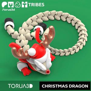 Articulated Christmas Dragon 015 - Print in place - No supports - STL
