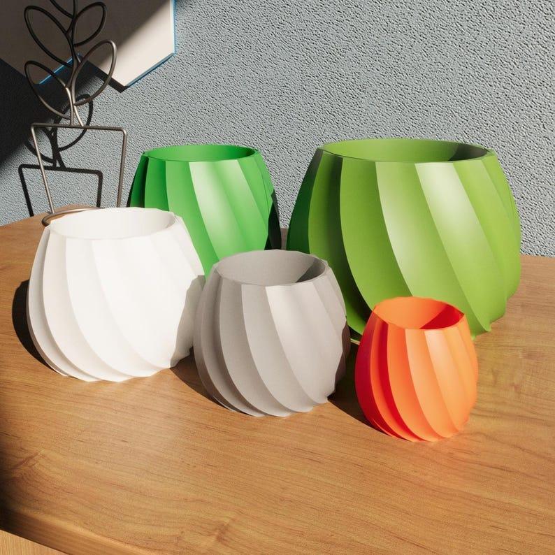 Planter Pot Pack STL 3D Print File v.2.1, Digital Download for 3D Printing, Home Decor Planter Pot for Plants & Flowers