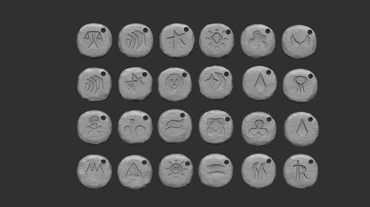 Runescape Pack - ALL Runes - STL Keychain 3D Model Collection