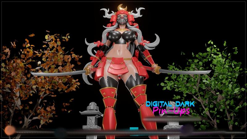 Samurai Girl with NSFW version and Miniatures 100mm