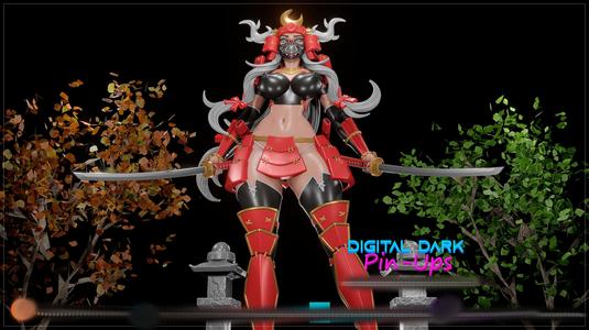 Samurai Girl with NSFW version and Miniatures 100mm