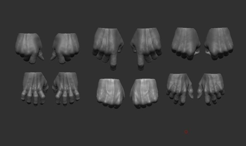 Set 1 of naked hands - 6 naked hands for mcfarlane figures