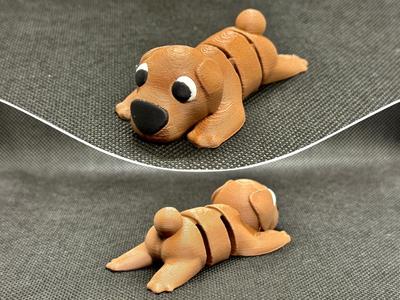 Flexi Dog Model with Butt  - 3D Printed Puppy