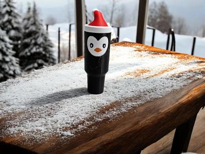 Penguin tumbler chapstick tube holder keychain