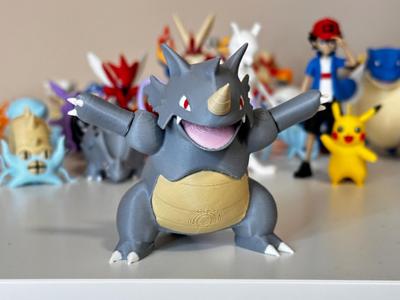 Rhydon (Pokemon) Multipart 70mm tall