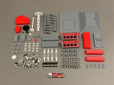 V8 Engine with functioning pistons and valves 