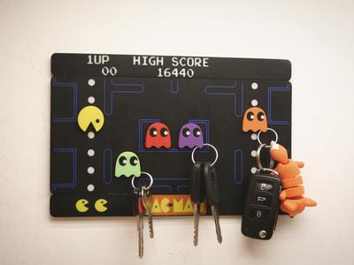 Pacman Keychain Holder for Wall