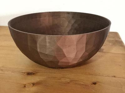 Low Poly Designer Bowl in Hammered Copper Style