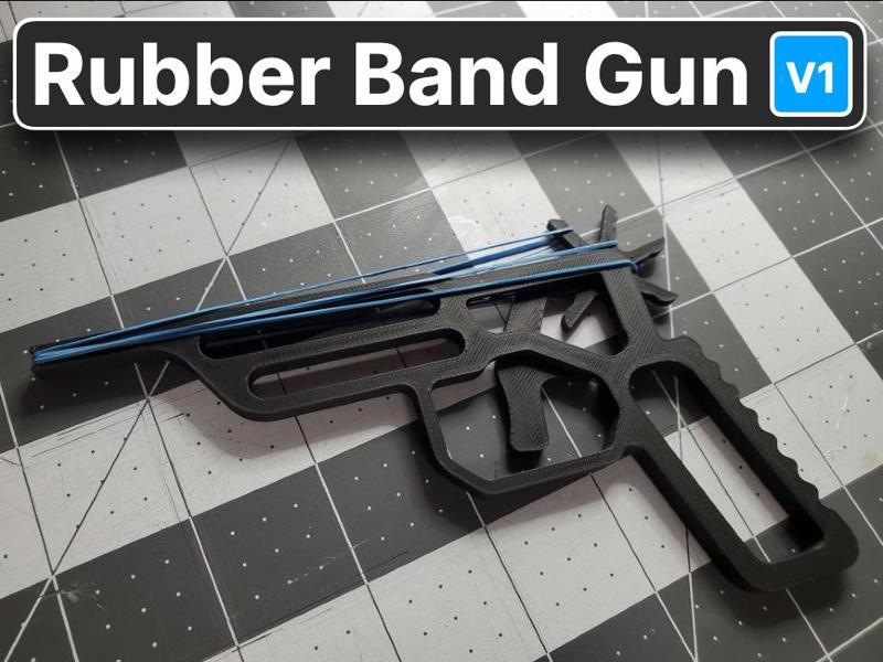 Rubber band gun V1 (print in place)