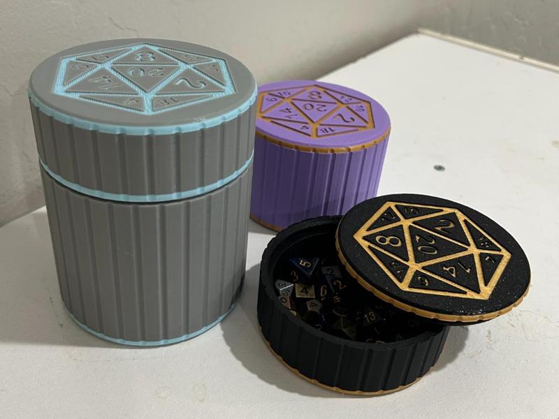 DND Dice and Miniature Storage With Screw On Lid