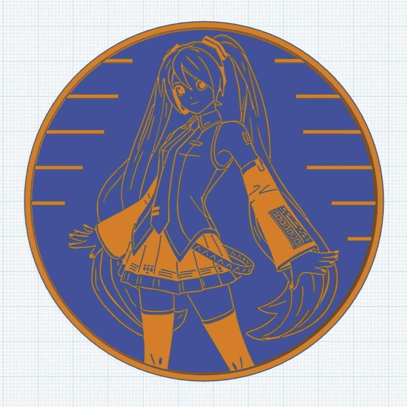 Translucent Hatsune Miku Coaster (Fortnite)