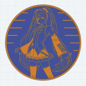 Translucent Hatsune Miku Coaster (Fortnite)
