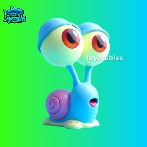 Gary the Snail STL File – SpongeBob 3D Print Model – Cute Cartoon Pet Figurine