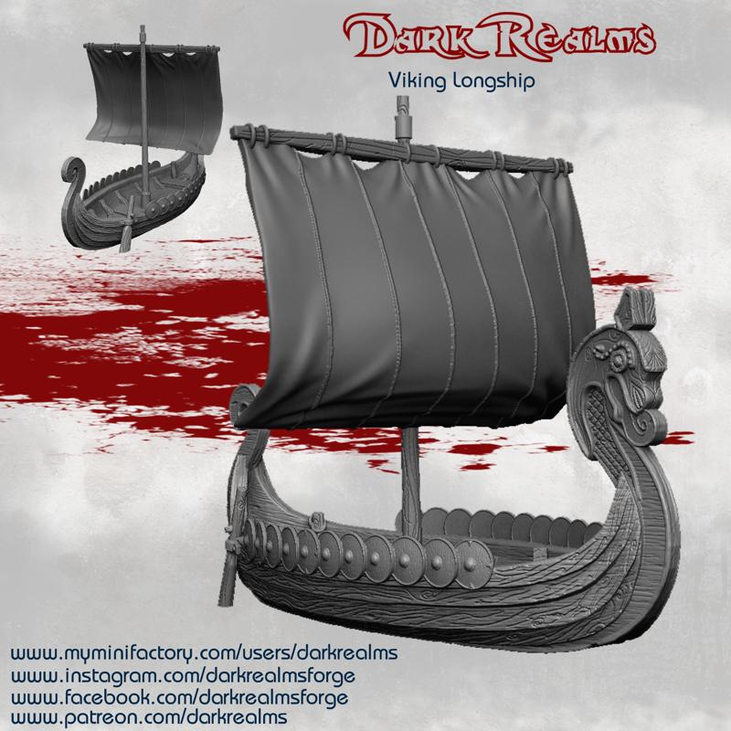 Dark Realms Medieval Scenery - Viking Longship