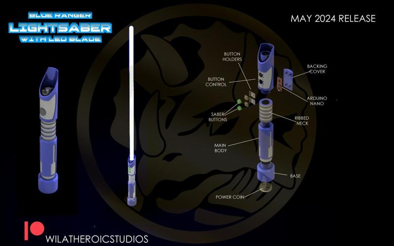 Blue Ranger Lightsaber with LEDs