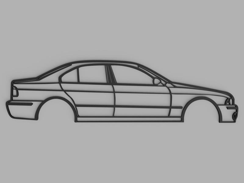 BMW 5 Series E39/ 5series silhouette Wall Art