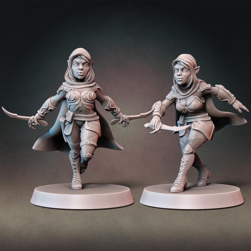 Elf Rogue Set (Type A&B) with Modular Hands and Weapons (Presupported)
