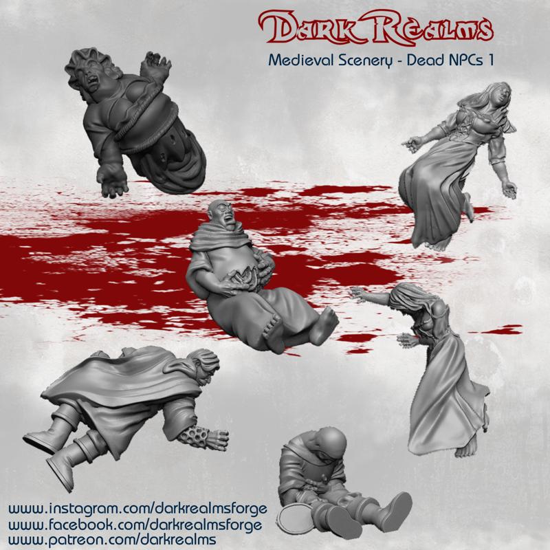 Dark Realms Medieval Scenery - Dead NPCs