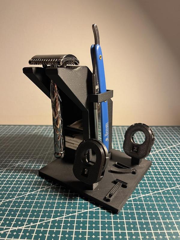 Shaver stand with 2 counters