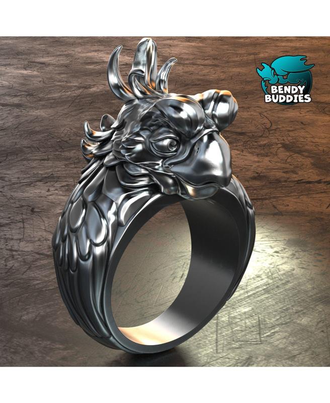 Parrot Ring / Gothic Jewelry Pre-Supported / Death Punk Rock Accessory / Keychain Decoration 