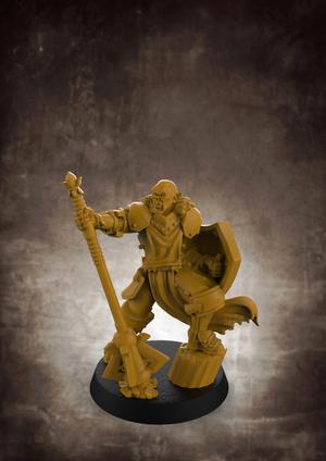 Male Paladin - Human/Half-orc (32mm scale miniature)