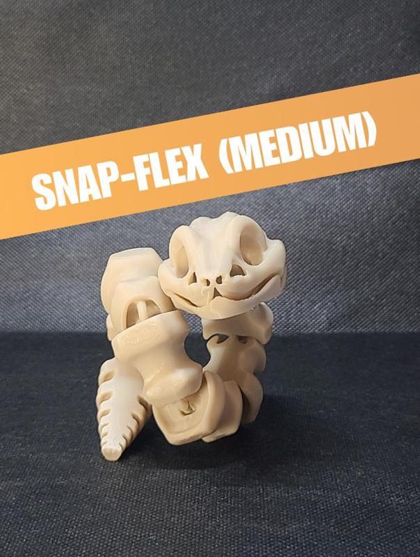 Round-Eyed Bone Snake (Medium Tightness) - Articulated Snap-Flex Fidget