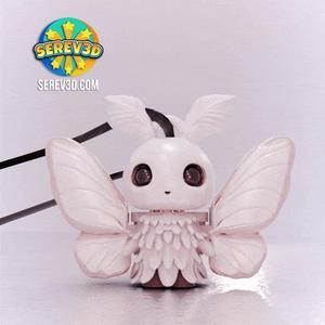 Lunar Moth Keychain - Flexi Print-in-Place Keychain - No Supports 3D Print STL/3MF