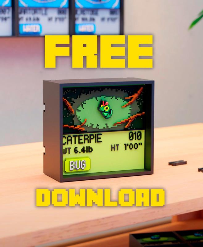 #010 Caterpie - Pixel Voxel Art Frame (No support, 3MF included)