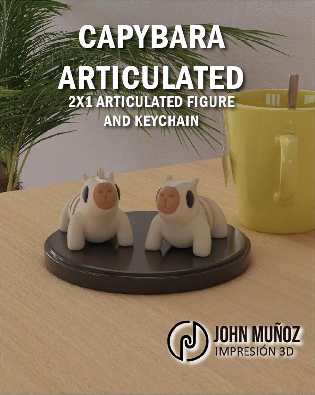3D Articulated Capybara – Keychain and Decorative Figure