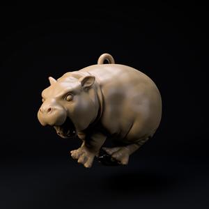 Baby pigmy hippo Christmas decoration - cute animal