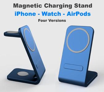 Magnetic Charging Stand for iPhone, Apple Watch & AirPods - MagSafe - Four Versions   
