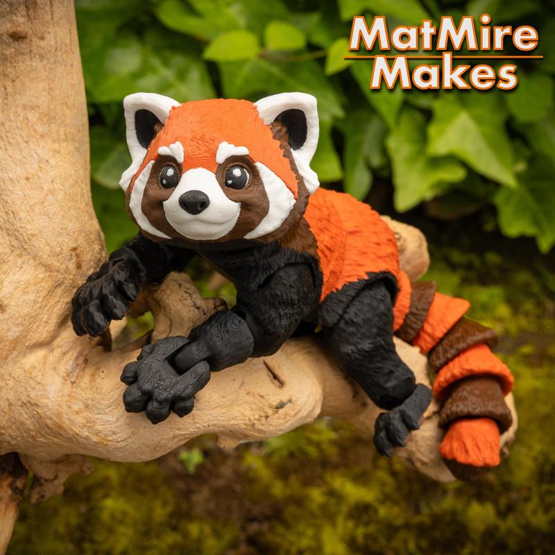 Red Panda, Articulated fidget figure, Multicolor 3mf included