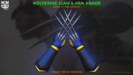 Wolverine Gloves Claw And Arm Armor - Marvel Cosplay 3D Model Collection