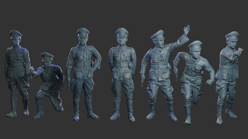 German officers ww2 G5 Pack1 3D Model Collection