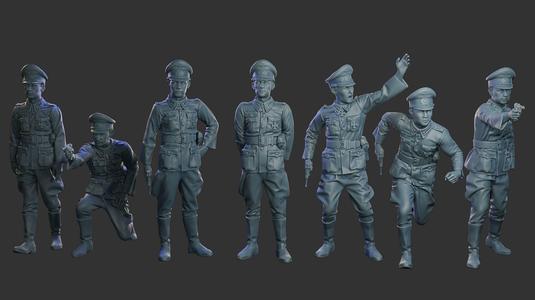German officers ww2 G5 Pack1 3D Model Collection