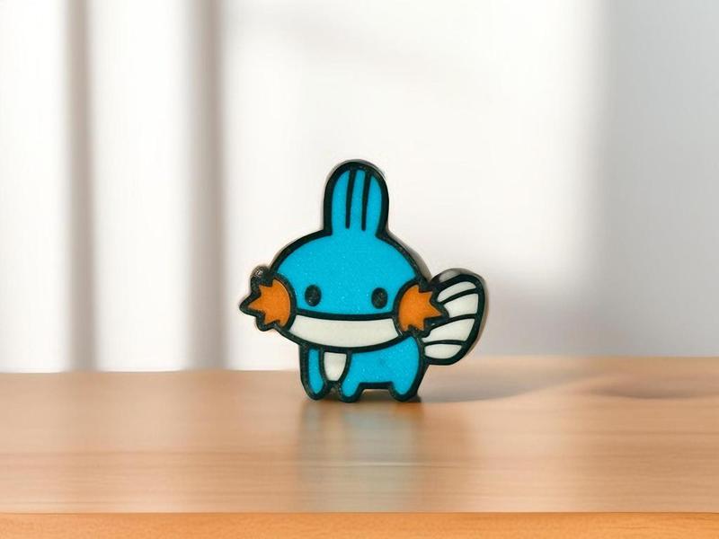 Cute Mudkip Chibi Pokemon Fridge Magnet/Keychain