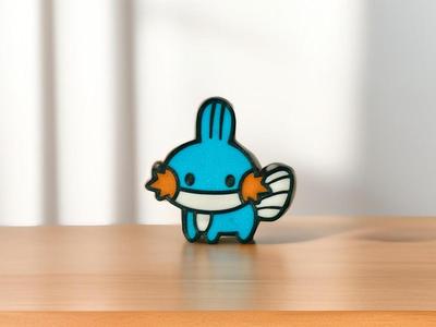 Cute Mudkip Chibi Pokemon Fridge Magnet/Keychain