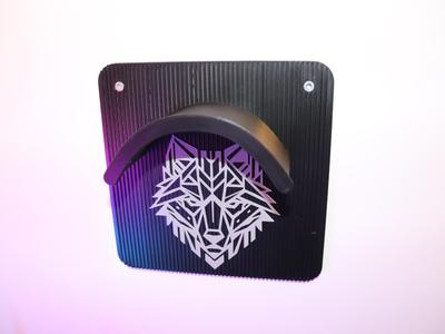 Wolf headphone holder