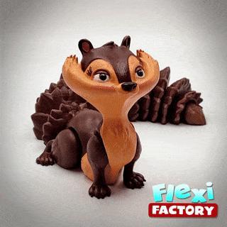 Cute Flexi Print-in-Place Squirrel Now with 3MF Files Included