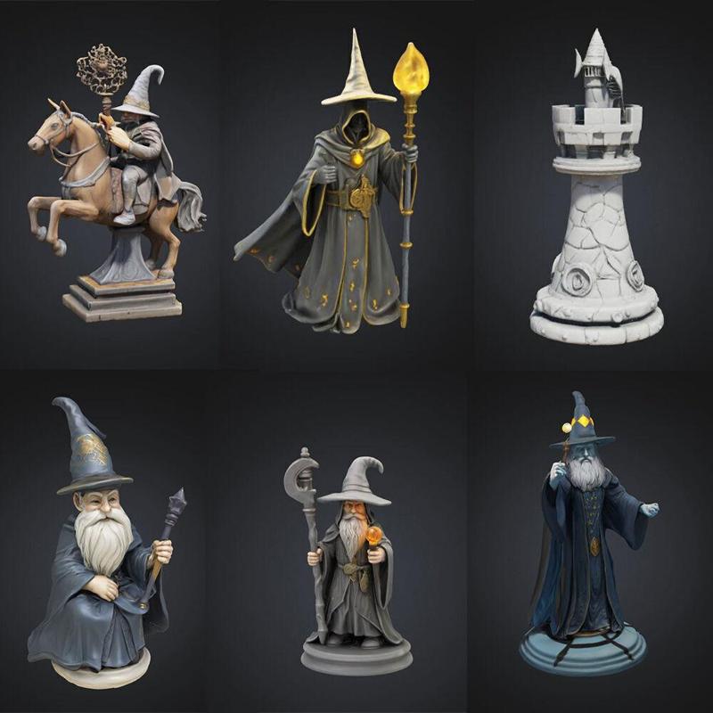 Wizard Chess Set - Wizard Chess Pieces - Wizard Game Chess Set