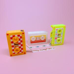Retro Cassette Tape Dispenser - For Washi & Masking Tape, Built-In Cutter, and Front Plate Options