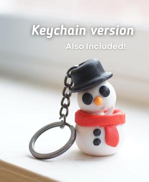 Stocky Snowman- Articulated Fidget Snowman - Keychain - Magnet - Ludo 3D Printed Flexy Fidget Toy
