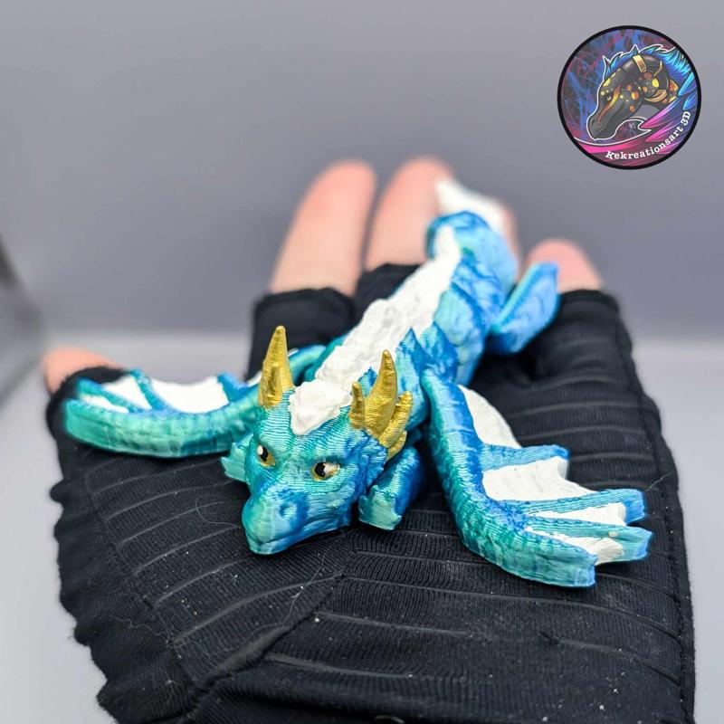 Baby Flexi Arctic Dragon Keychain