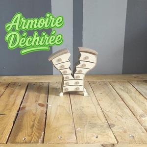 Armoire Déchirée - style cartoon- Rangement Original à Tiroirs, Torn Drawer Cabinet - Fun Cartoon Look & Practical Storage