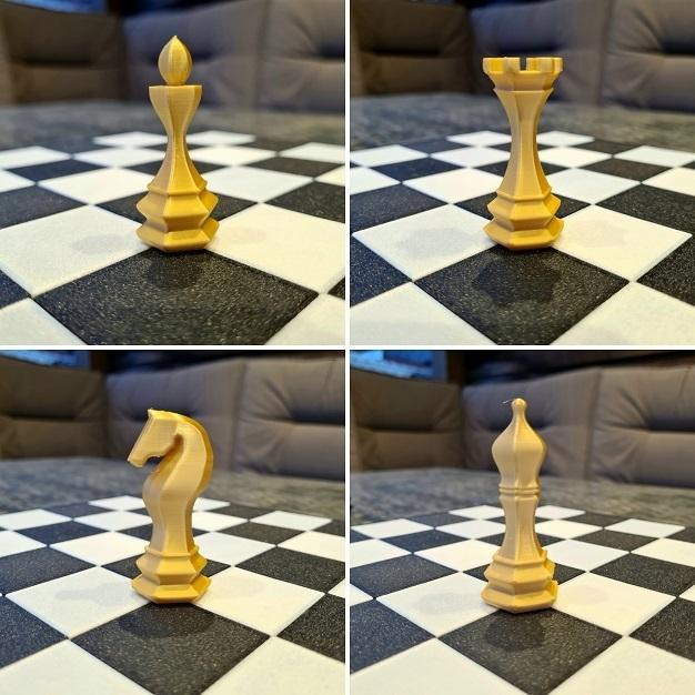 Chess pieces and board