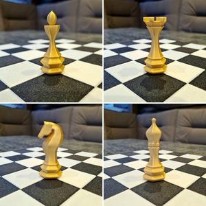 Chess pieces and board